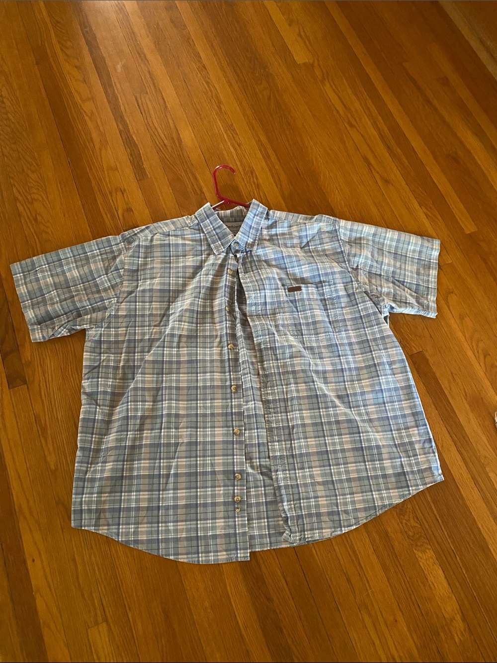 Carhartt LightBlue/gray Plaid Short-Sleeve Button-Down Shirt
